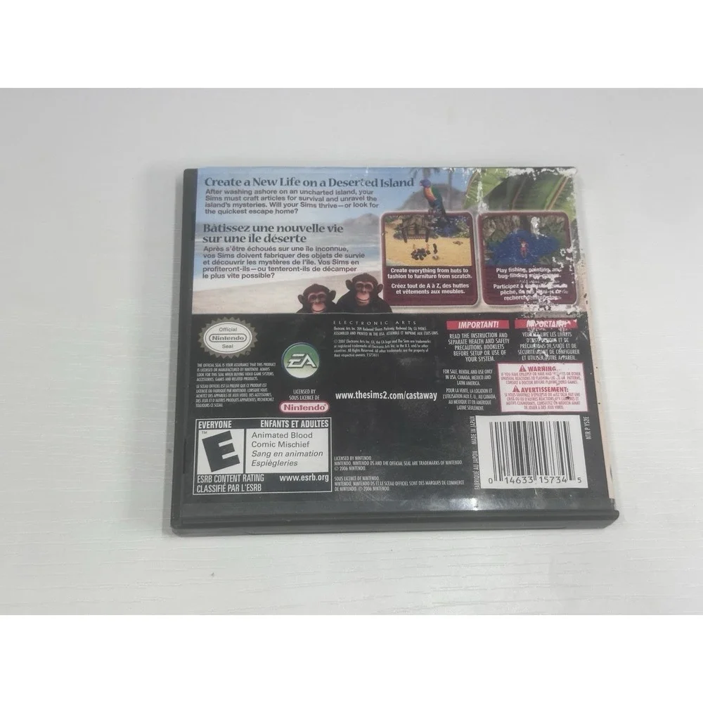 The Sims 2 Castaway Nintendo DS Game Cartridge & Case Tested Working